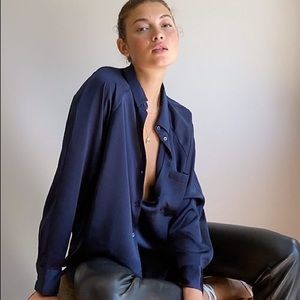 Wilfred Relaxed Button Up - True Navy (XXS)